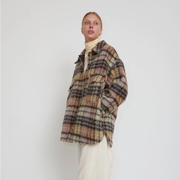 No. 6 Wilson Jacket in Stone and Lilac Check, L/XL - Picture 9 of 11